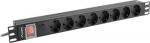 Lanberg PDU rack PDU 19" 1U 16A 8x Schuko 2m czarna - Safety strip Lanberg Rack PDU 8 Schuko sockets 2.0m 1U 16A czarna
