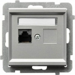 Ospel Single Sonata computer socket RJ45 kat.5e silver mat (GPK-1R/K/m/38)