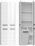 Topeshop BATHROOM CABINET BOOKCASE POST NEL DD 1K BASKET 60CM BIEL POŁYSK (NEL 1K DD BPOŁ KPL)