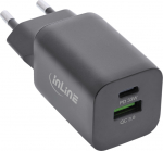 InLine Power Delivery + Quick Charge USB Netzteil - 33W - USB-A + USB-C - schwarz