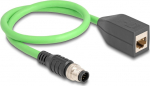 Delock Netzwerkkabel - 8-pole M12 (M) zu RJ-45 (W)