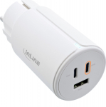 InLine USB PD Netzteil - GaN Ladeger&auml;t - 3-Port - Dual USB-C + USB-A - 65W - wei&szlig;
