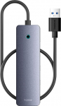 Baseus Hub USB-A to USB 3.0 4-Ports + USB-C Power Port 50cm, Gray