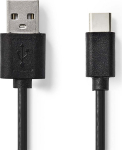Nedis Kaabel USB-C - USB-A, 1m, must, USB 2.0 5W, bulk e.pakendita