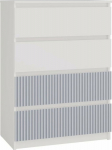 Topeshop Komoda z 4 drawers, Malwa, 70x40x97 cm, white, niebieski