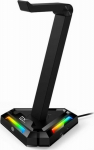 Genius Computer Technology Genius Genius Backlit headphone stand RGB GX-UH100, 2x USB-A 2x USB-C HUB, czarny