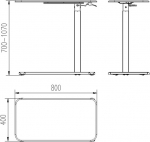Desk/table with adjustable height Unique LAPTOP DESK white