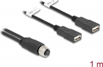 Delock M12 Kabel A-encodes the socket 2 x USB 2.0 Typ-A - Kabel - Digital/Data