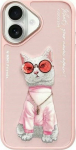 Scool Nimmy iPhone 16 6.1'' case pink/pink Glasses Cool Cat