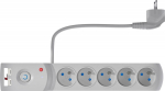 Surge protector Getfort 5P 5m Szara USB