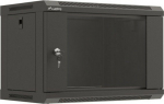 Lanberg Hanging rack installation cabinet 19" 6U 540x350 black glass door ( flat pack)