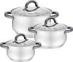 Feel-Maestro Set of pots with black handles 6 element&oacute;w MR-3522-6M-BLACK