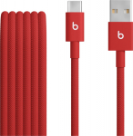 Apple Beats - USB-kabel - USB (hane) till USB-C (hane) - USB 2.0 - 1.5 m - braided, USB Fast Charge (15W), reinforced design - fast red