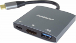 Kabel PremiumCord PremiumCord adapter USB-C on HDMI, USB3.0, PD, rozli&scaron;en&iacute; 4K a FULL HD 1080p