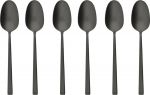 Sambonet Rock PVD 6 Espresso Spoons Moka Nero Lucido