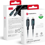 Kabel USB ForCell USB-C - Lightning 1.2 m Czarny