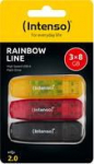 Intenso Rainbow Line 8GB USB Stick 2.0 Multipack x3 bunt