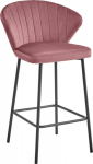 Leobert GATT stool - dark pink velvet / black legs x 1