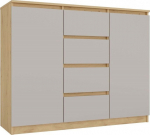 TOP E SHOP CHEST OF DRAWERS WITH 2 DOORS AND 4 DRAWERS, ARTISAN OAK/CASHMERE COLOUR