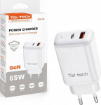 Teltech Charger GaN USB / Typ-C 65W białyTCH-05