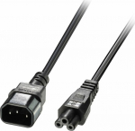 Lindy 1m IEC C14 to IEC C5 Cloverleaf Extension Cable