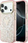 Guess IML Leopard Glitter Triangle Logo MagSafe for iPhone 18 Pro Max / iPhone 17 Pro Max / pink