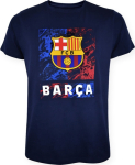 Roger's FC Barcelona Official T-Shirt &ndash; Navy 'Marble' Crest Print &ndash; Size L (5001CMARN)