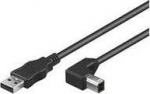 MicroConnect USB2.0 A-B 3m M-M, Angled