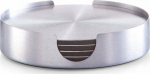 Zeller Glass coaster, Stainless Steel - 6 pieces included, ZELLER