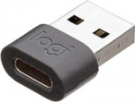 Log Logitech Logi Zone Wired USB-A Adapter - USB-adapter - USB typ A (hane) till USB-C (female) - graphite - for Zone Wired MSFT Teams