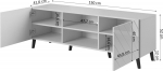 Cama MEBLE RTV cabinet ABETO 150x42x52 black glossy