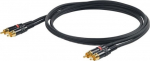 PROEL 2 x RCA male - 2 x RCA male, 3m, black