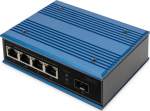 DIGITUS Switch Ind. 4-Port 10/100 30W PoE Unmanaged blue