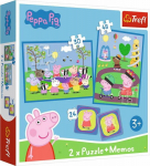 Trefl Puzzle 2w1 + memos Happy Peppa Pig moments 93331 Trefl