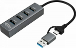 MicroConnect Premium USB 3.0 Hub 4-Port, with USB-C & A connectors
