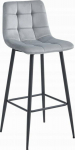Leobert ARCETO stool - silver gray velvet / black legs x 1