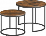 Leobert Round coffee table 2szt - rustic / black legs