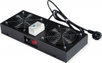 ROLINE Rack fan - 2 L&uuml;fter - Can be installed on the roof, suitable for Wandmontage - Jet Black, RAL 9005 - 48.3 cm (19")