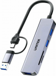 HUB USB Unitek uHUB P5+ 1x SD 1x microSD + 3x USB-A 2.0 (H1320AGY01)