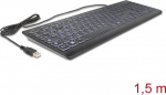 DELOCK USB Keyboard wired 1.5 m black with XXL Bstb