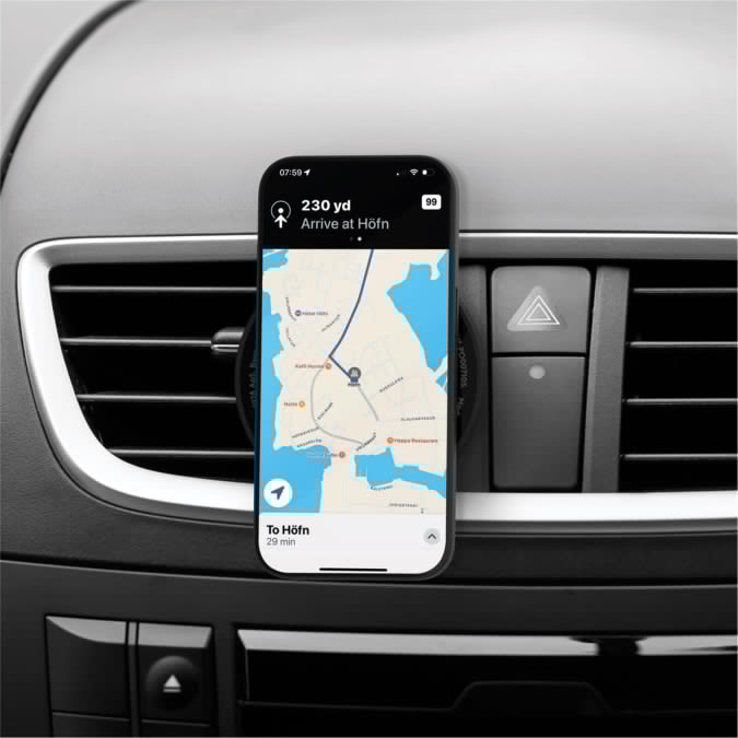 D. Bramante dbramante1928 recharge - Car holder for mobile phone - vent - magnetic - svart