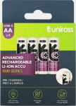 Uniross Batteries Uniross USB-C AA Rechargeable Battery Pack med 4 stk