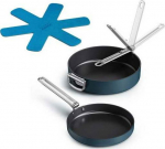 Joseph Joseph Space Fold.Handle Cera.N/S 2pc Blue Frying Pan Set