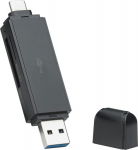 Wentronic USB 3.0 &ndash; USB-C and A card reader for reading microSD and SD memory cards