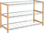 Shoe rack BRODY natural / silver