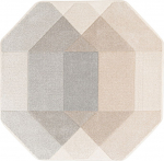 Carpet DIXIE CARVED-3, 160x160cm, grey/beige