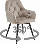 Leobert Krzesło JORK360 - dark beige velvet / black legs x 1