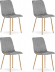 Leobert LAVA gray velvet upholstered chair for dining room, kitchen, living room x4