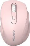 Canyon 6 buttons wireless 2.4Ghz mouse, MX8650A Sensor, DPI up to 1600, Injection case, 3 M life times left and right switches, 2xAAA battery, ABS material. Size: 105x71x40mm, Weight: 59g, Pink