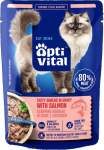 OPTIVITAL Tasty shreds in gravy with salmon - wet cat food - 85g